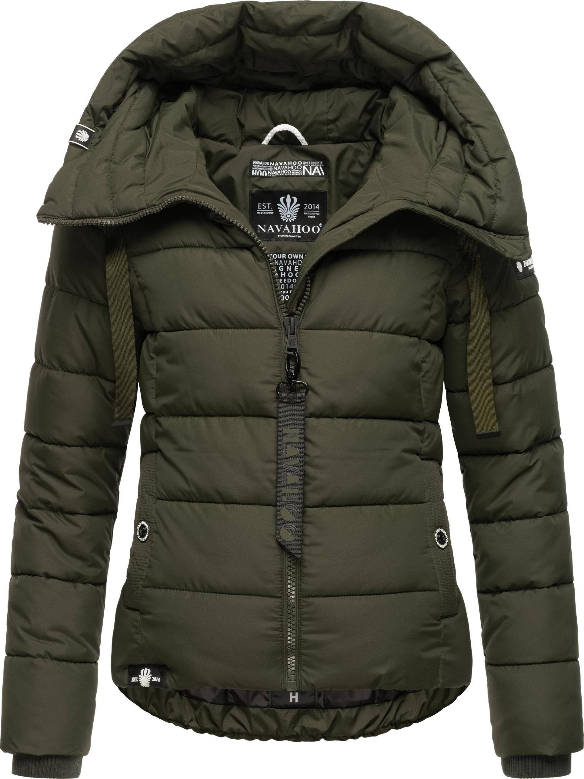 Navahoo Steppjacke Amayaa stylische Damen Winterjacke mit coolen Applikationen – Bild 4 von 5