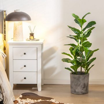 Kunstpflanze, COSTWAY, Höhe 100 cm, 2er, mit realistischen Blättern & Top