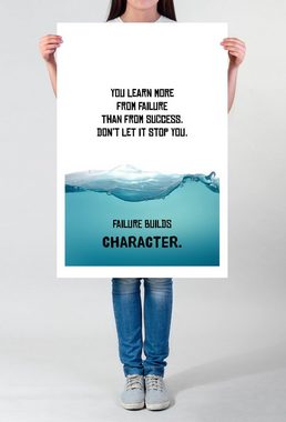 Sinus Art Leinwandbild Poster in 60x90cm Du lernst mehr aus Misserfolg als aus Erfolg. Lass dich nicht stoppen.