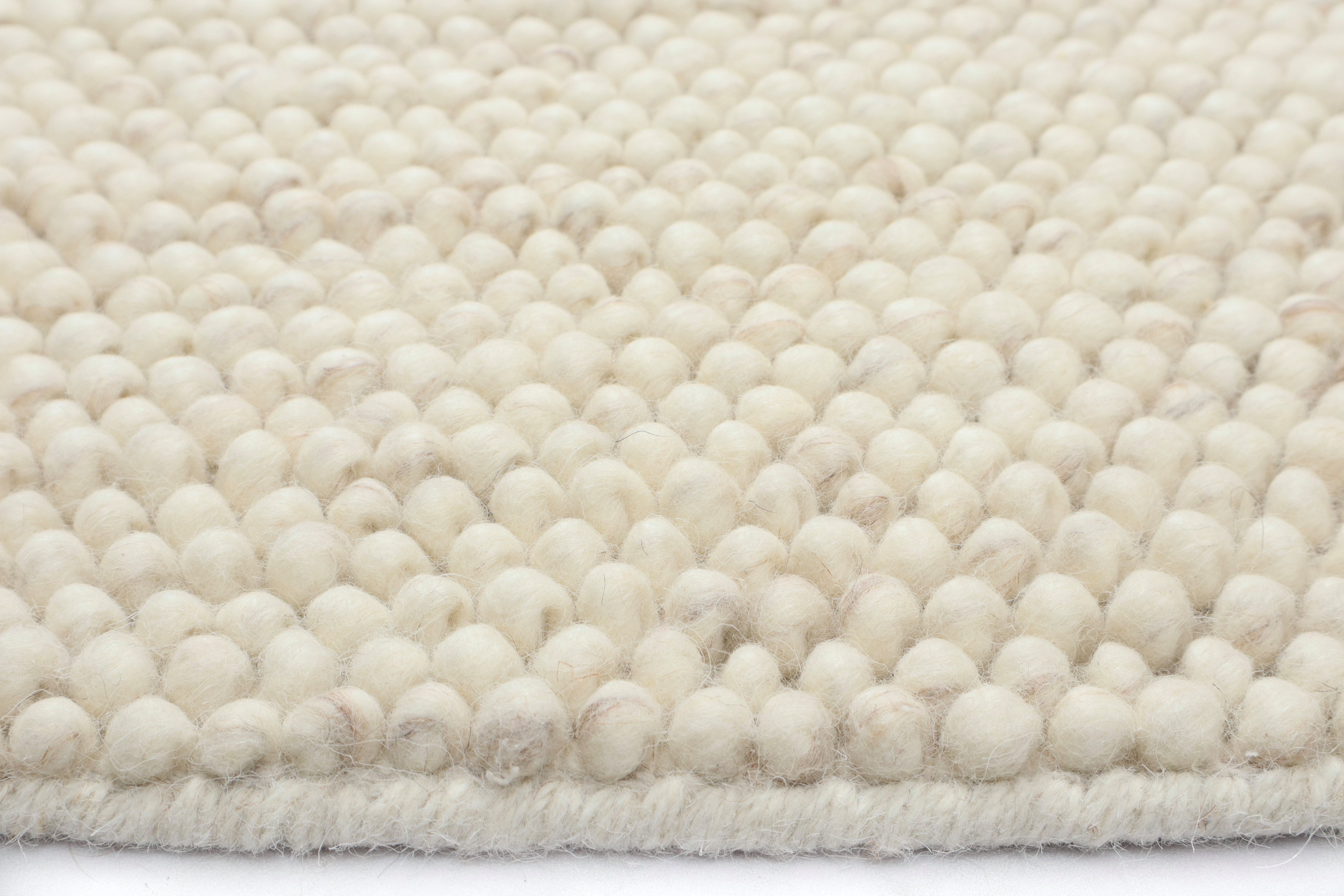 LeGer Home by Lena Gercke Wollteppich Ainhoa, handgewebt, Wolle, rund, Höhe: 12 mm, einfarbig, Wolle, Teppich, Wohnzimmer, Schlafzimmer, Esszimmer – Bild 5 von 5