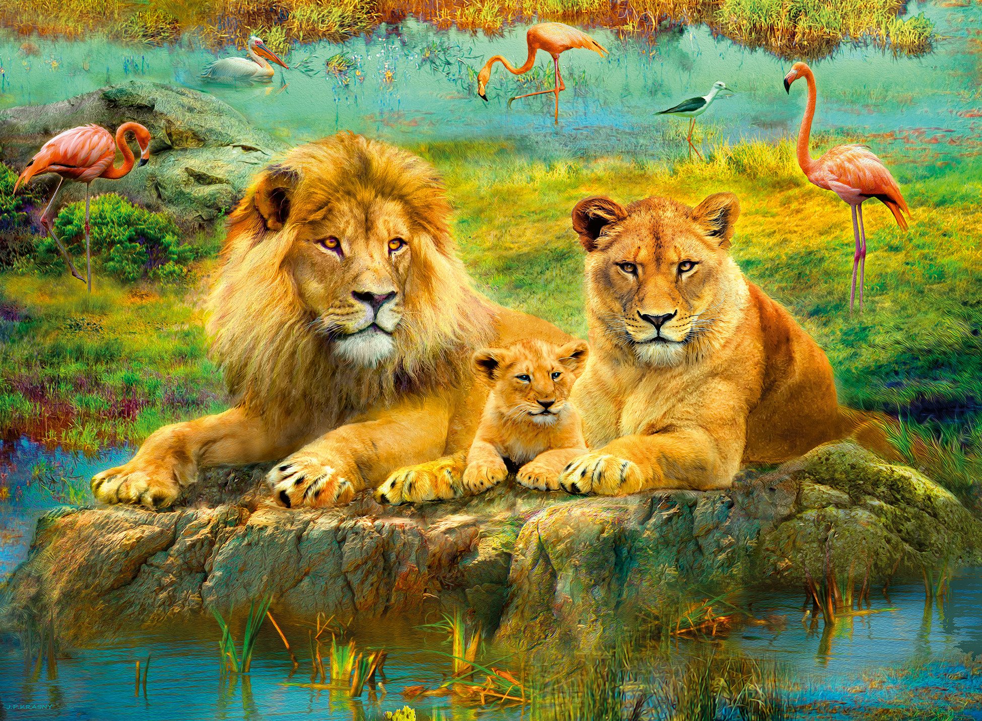 Ravensburger Puzzle Löwen in der Savanne, günstig online kaufen