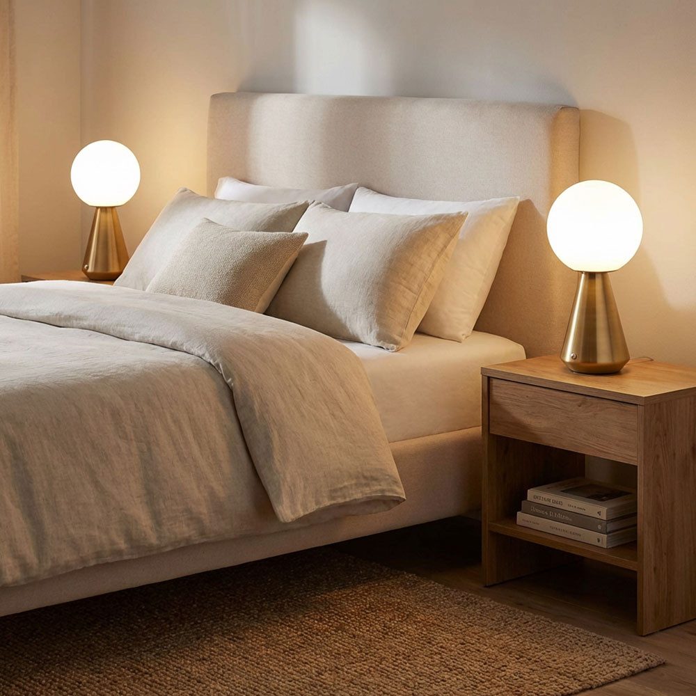 GLOBO LIGHTING LED Tischleuchte, LED-Leuchtmittel fest verbaut, Kaltweiß, Warmweiß, Neutralweiß, Tageslichtweiß, Farbwechsel, LED Tischlampe Tischleuchte Touchdimmer kupferfarben CCT USB 2er Set