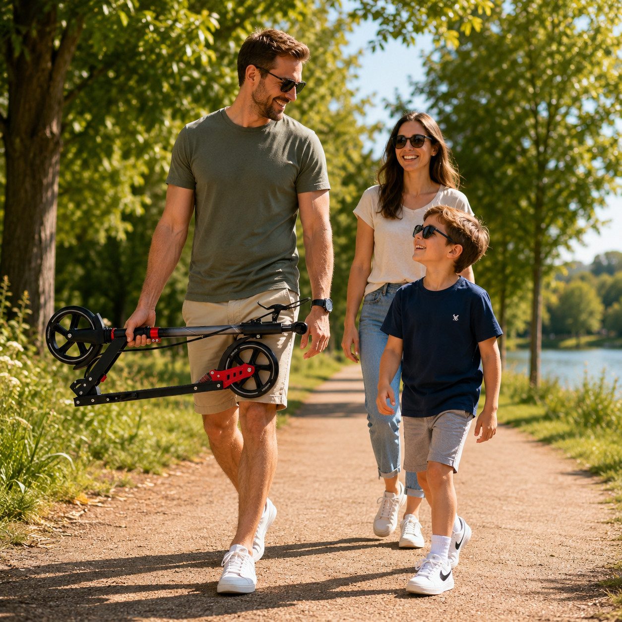 Carromco Tretroller Scooter Lugano 200, Cityroller für Kinder und Erwachsene, 20 km/h, (Geschenk zum Geburtstag, Geschenk Idee), zusammenklappbar, höhenverstellbarer Lenker, Hand- und Hinterradbremse