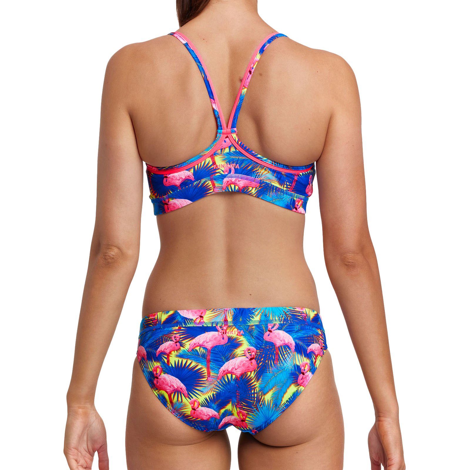 Funkita Bustier-Bikini Palmen kräftigen und Mingo Magic mit in Flamingos Farben