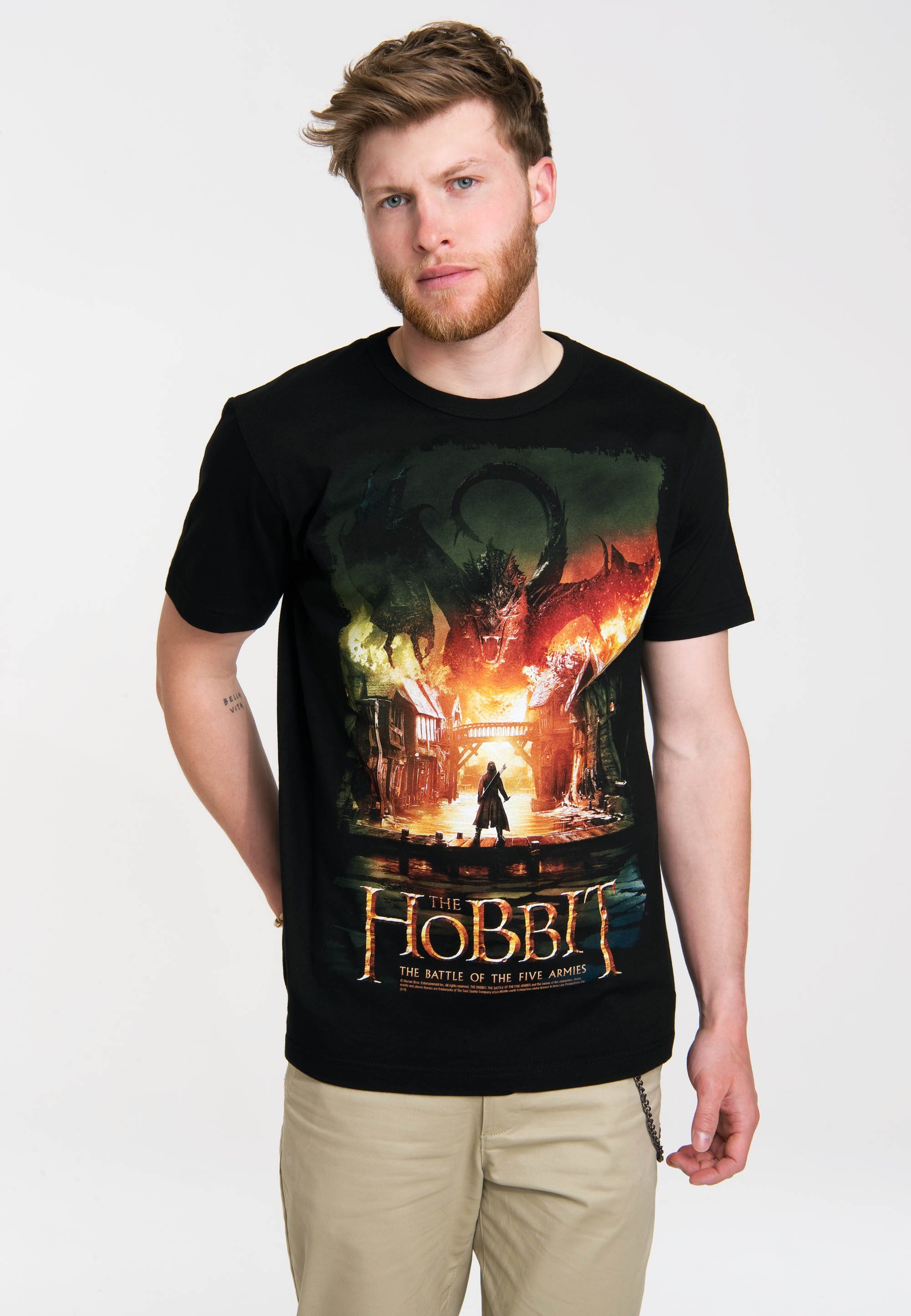 Hobbit: Fünf der T-Shirt Film-Motiv Schlacht mit Der Heere LOGOSHIRT tollem Die