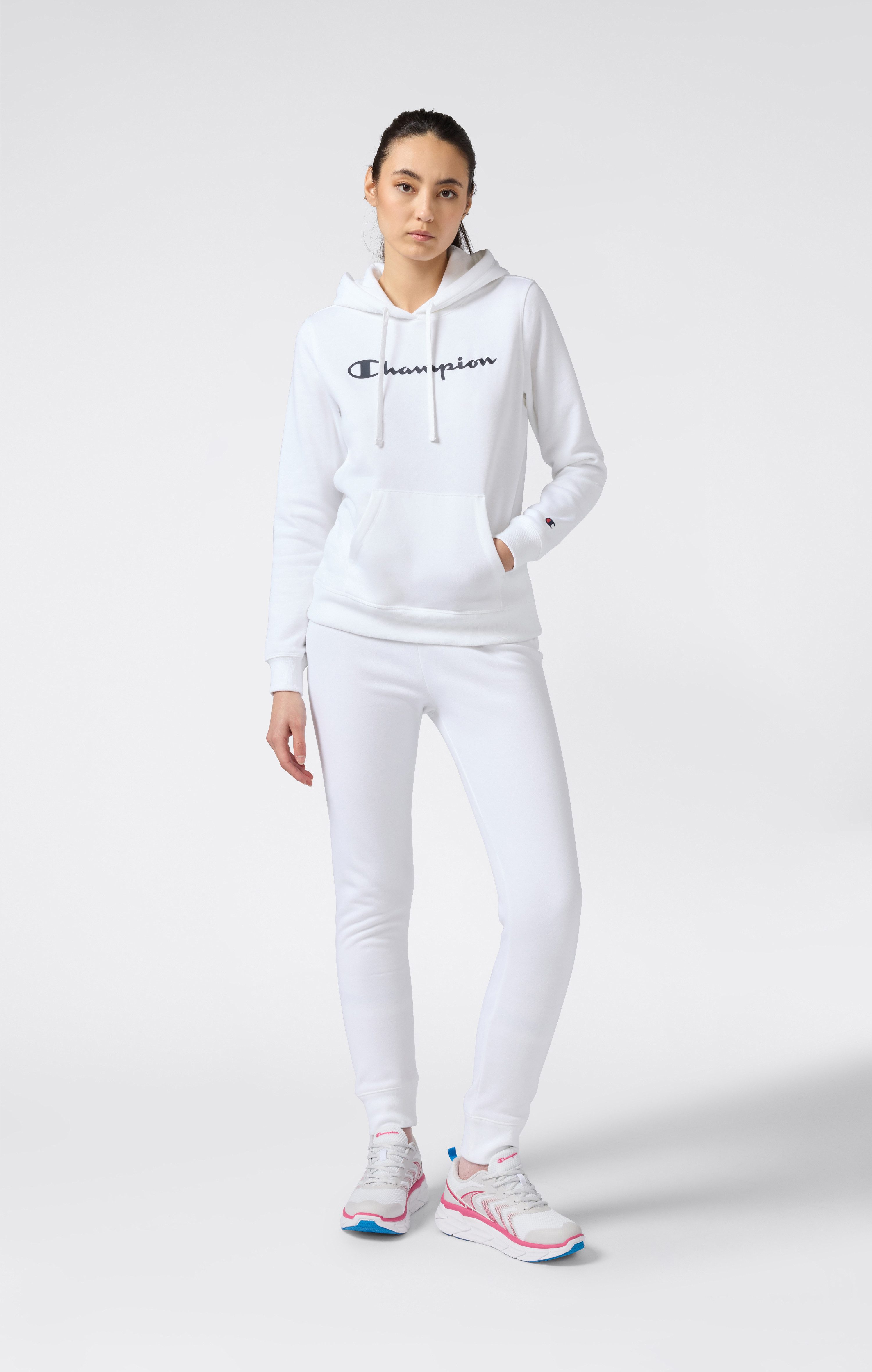 Champion Kapuzensweatshirt mit Rundhalsausschnitt, Langarm, aus Baumwolle und Polyester