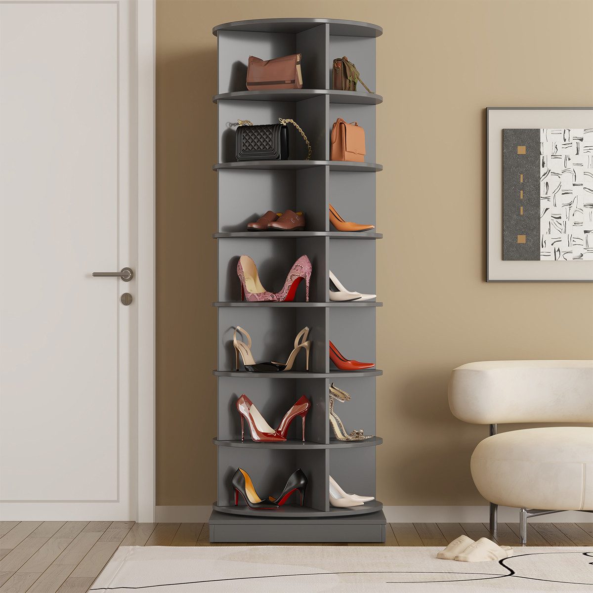 XDOVET Schuhregal Schuhschrank 360° Drehbarer 7 günstig online kaufen