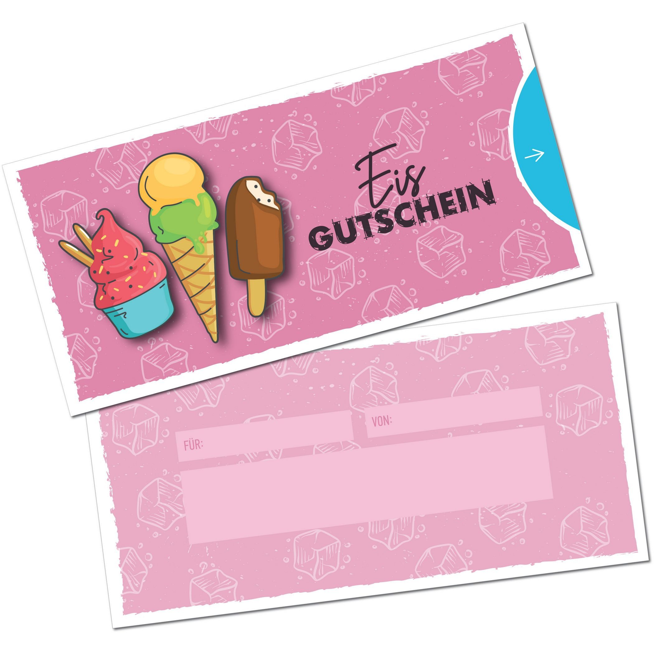 itenga Geschenkkarte itenga Geschenkgutschein handgezeichneter Look - Motiv EIS Postkarte z