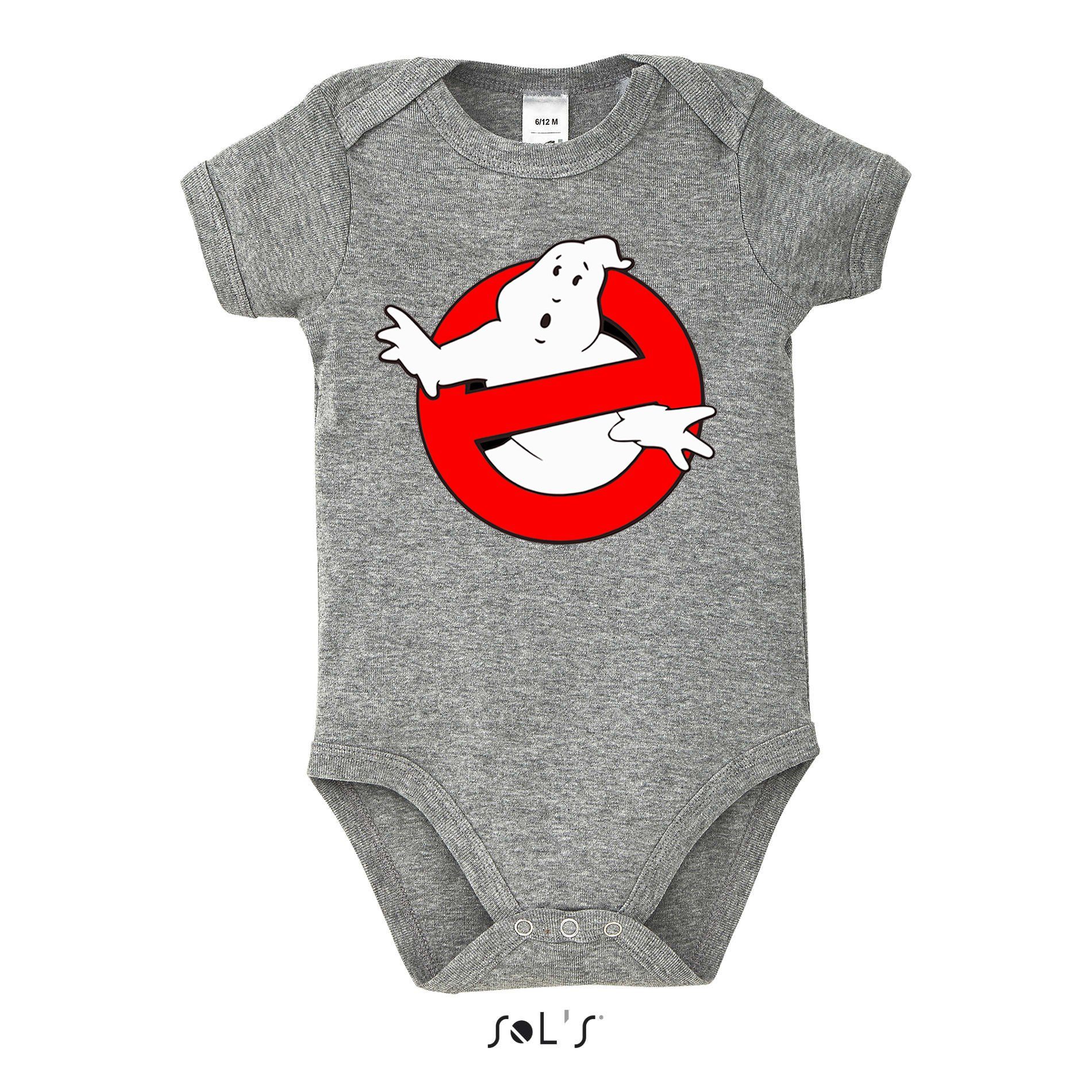 Blondie Baby Strampler mit Ghostbusters Geister Ghost Kinder Druckknopf Brownie & Grau Geisterjäger