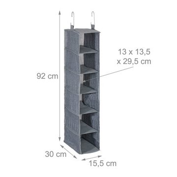 relaxdays Hängeaufbewahrung Kleiderschrank Hängeregal mit 6 Fächern