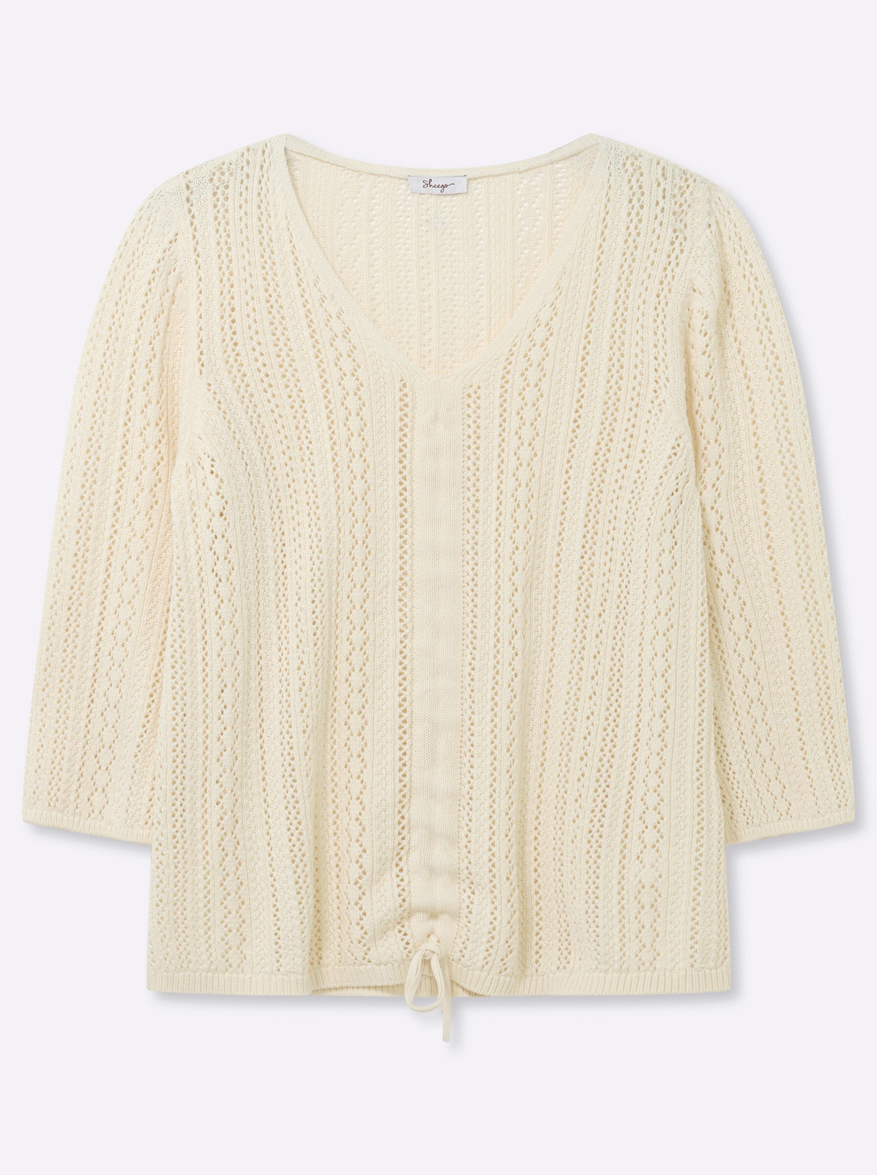 Strickpullover 3/4-Arm-Pullover 3/4-Arm Ajour