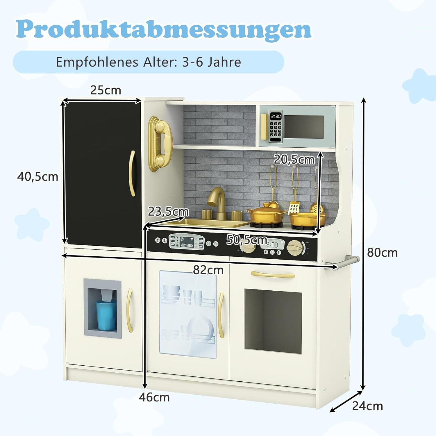 KOMFOTTEU Spielküche Kinderküche, mit Mikrowellen, Backofen, Wasserbecken, günstig online kaufen