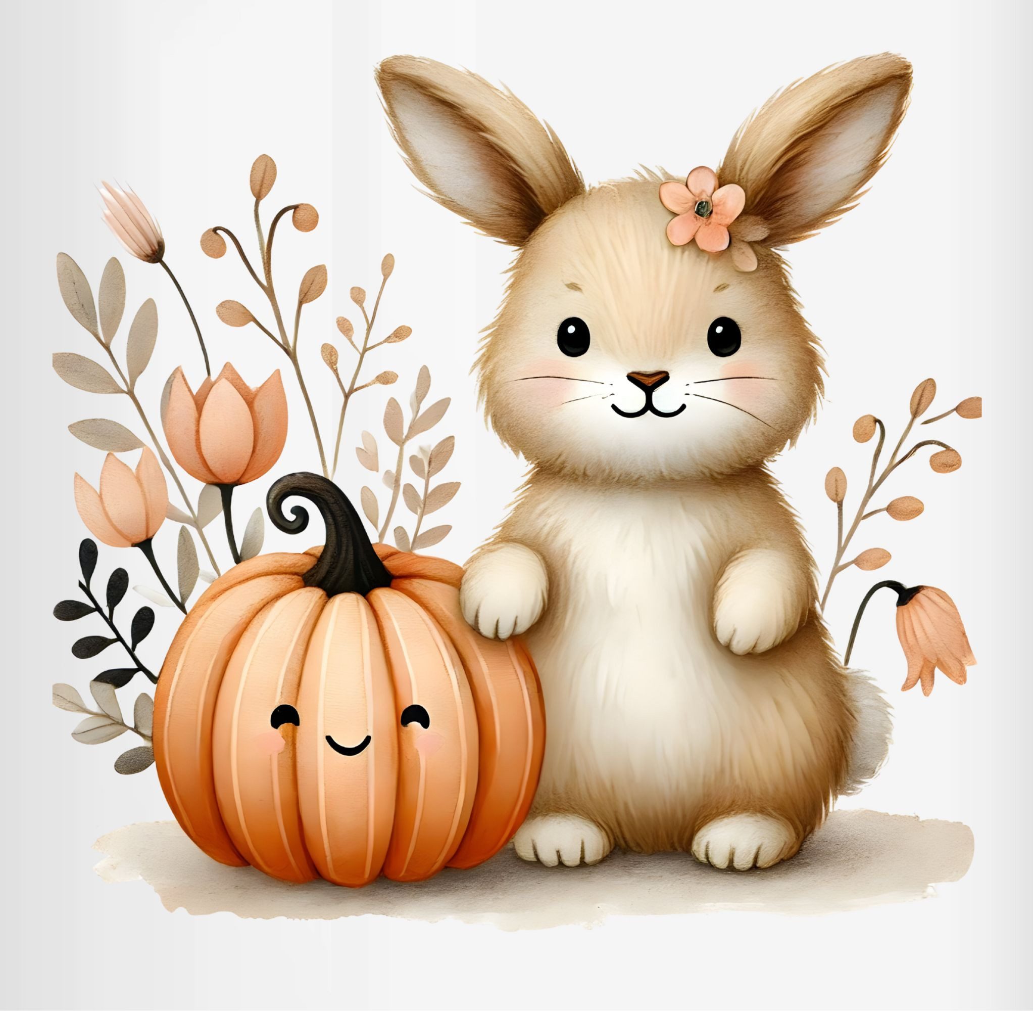 Shirtracer Tasse Süßer Hase mit Kürbis, Herbstliches Baby und Kinder Motiv, Niedliche, Keramik, Halloween Tassen