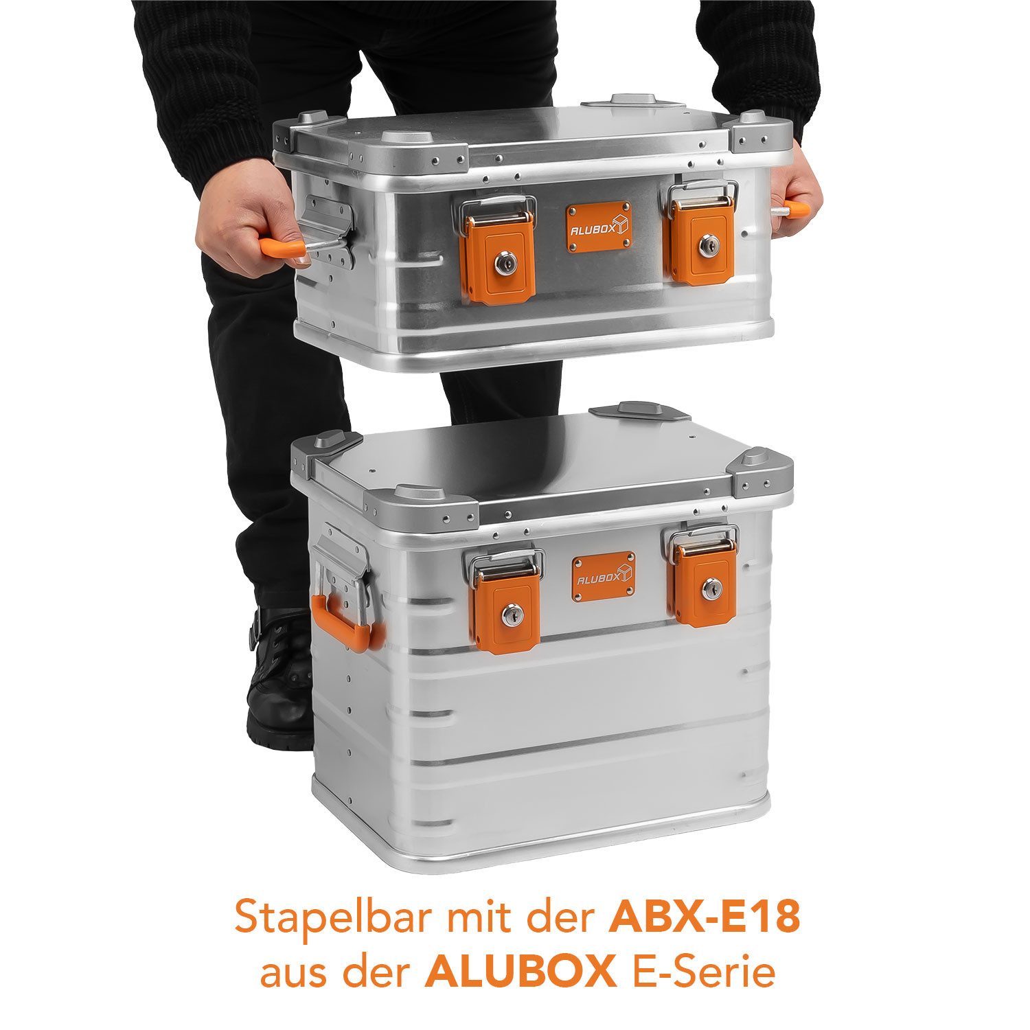 ALUBOX Kiste Aufbewahrungsbox Metallkiste mit Deckel, umlaufende Gummidichtung - mit Zylinderschlössern ausgestattet