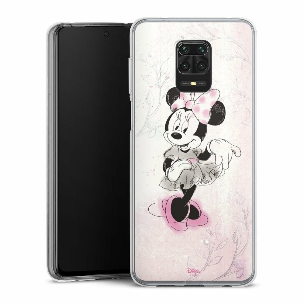 DeinDesign Handyhülle Minnie Mouse Disney Vintage Minnie Watercolor, Xiaomi Redmi Note 9s Silikon Hülle Bumper Case Handy Schutzhülle
