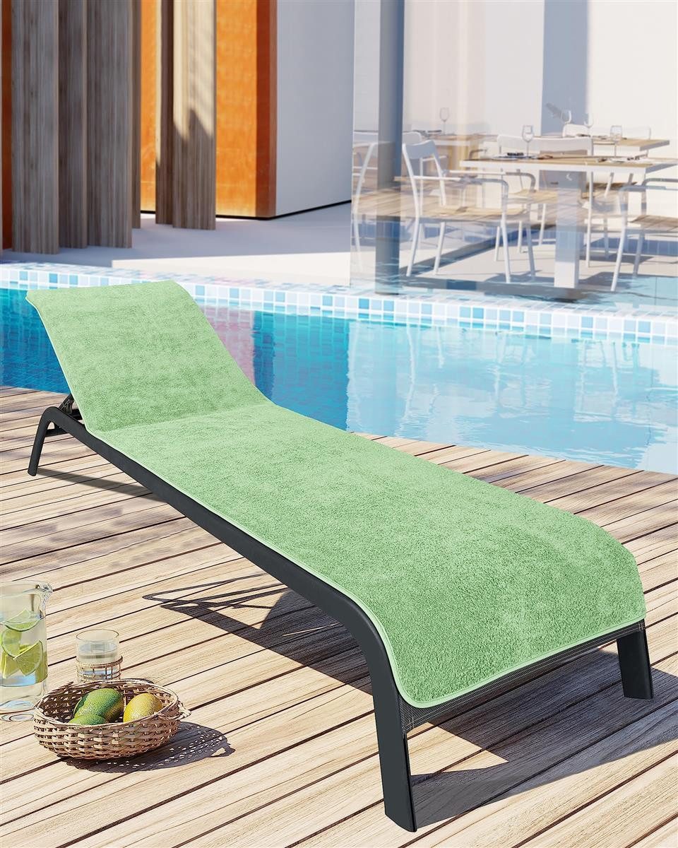 Laynenburg Liegenauflage LAYNENBURG Liegenauflage Frottee 75x200 cm – Gartenliege Baumwolle, (1 St), Sonnenliege - Liegenbezug mit Umschlag für Standliege in 75x200 cm