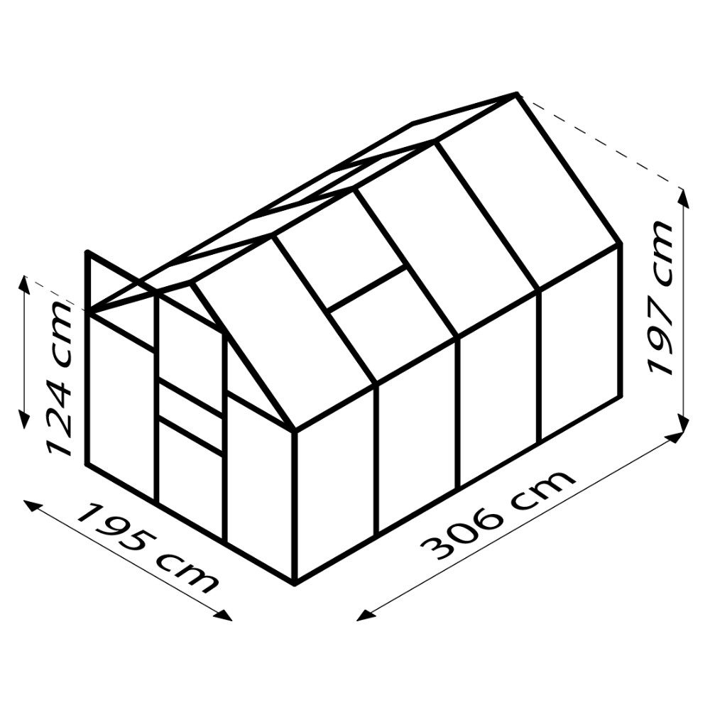 Vitavia Gewächshaus Calypso 5800, 4 mm Wandstärke, mit 4 oder 6 mm Hohlkammerplatten, inkl. Regenrinne