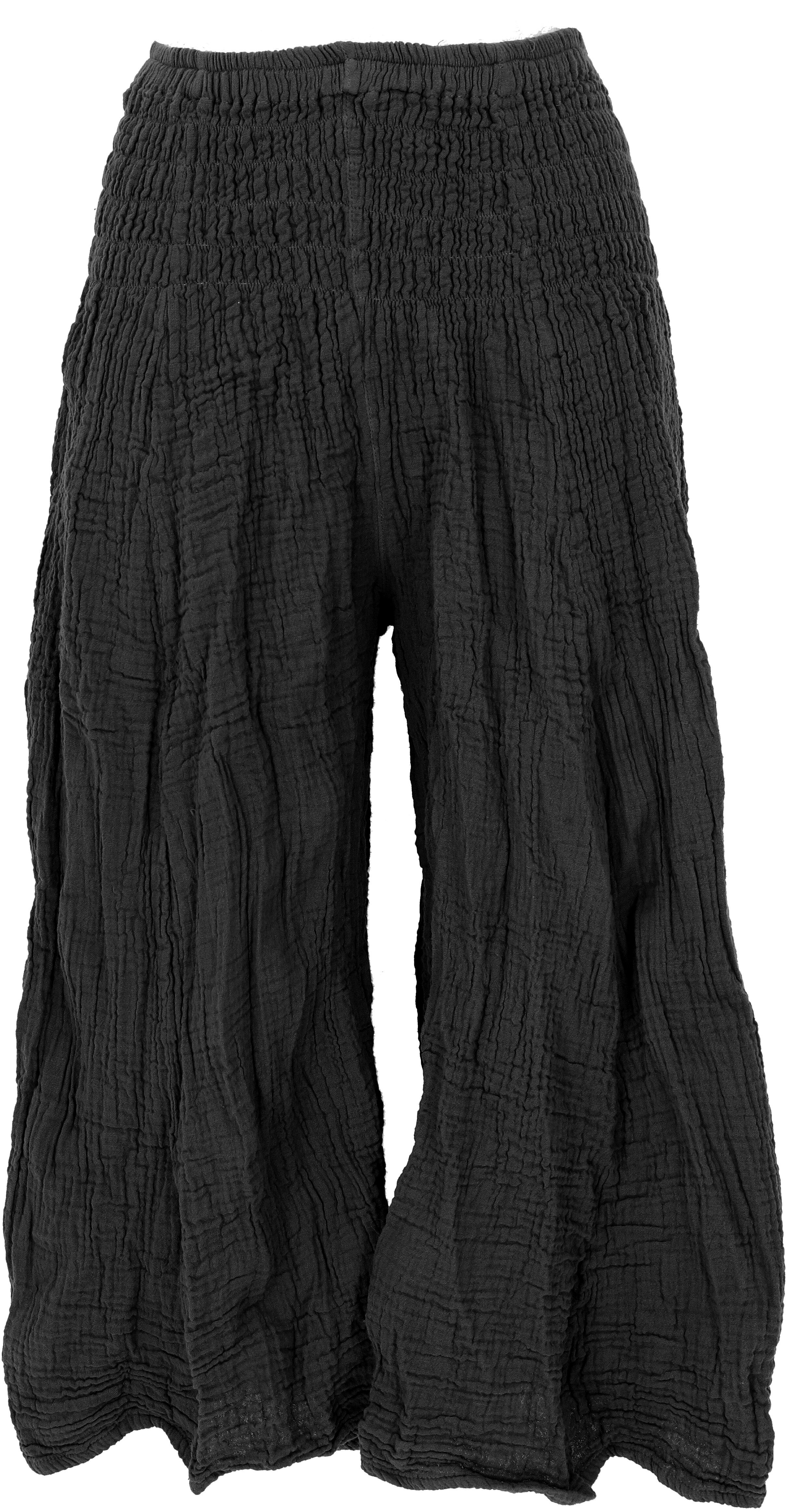 Guru-Shop Relaxhose Bequeme 3/4 Musselin Palazzohose, günstig online kaufen