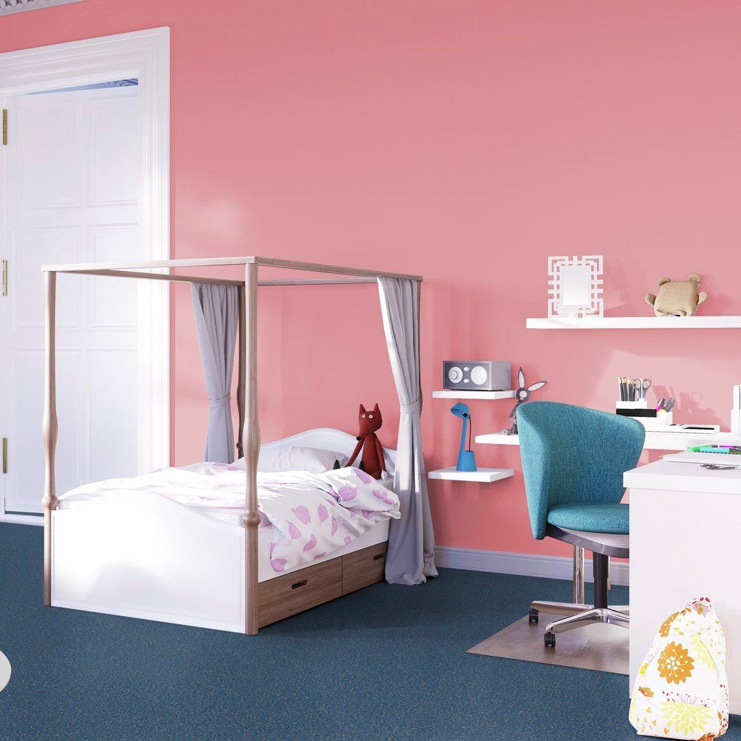 rechteckig, 400/500 Veloursteppich Kinderzimmer, Teppichboden Passion Wohnzimmer, Breite mm, Vorwerk, 6,7 Höhe: hell-blau cm (Riva), Schlafzimmer, 1006