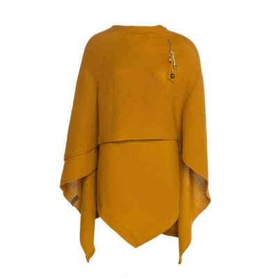 Knit Factory Strickponcho Jazz Poncho capes One Size Glatt Gelb (1-tlg) modern Strickware Strickartikel Poncho