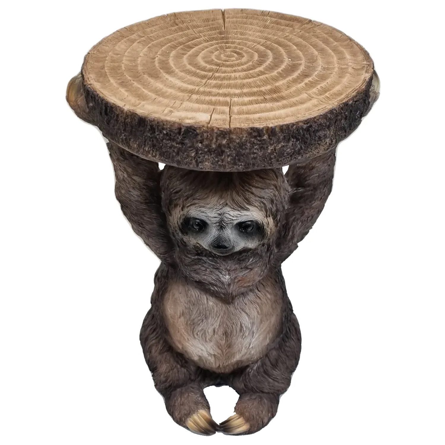 Fachhandel Plus Tierfigur Dekofigur Faultier sitzend mit Baumscheibe Beiste günstig online kaufen