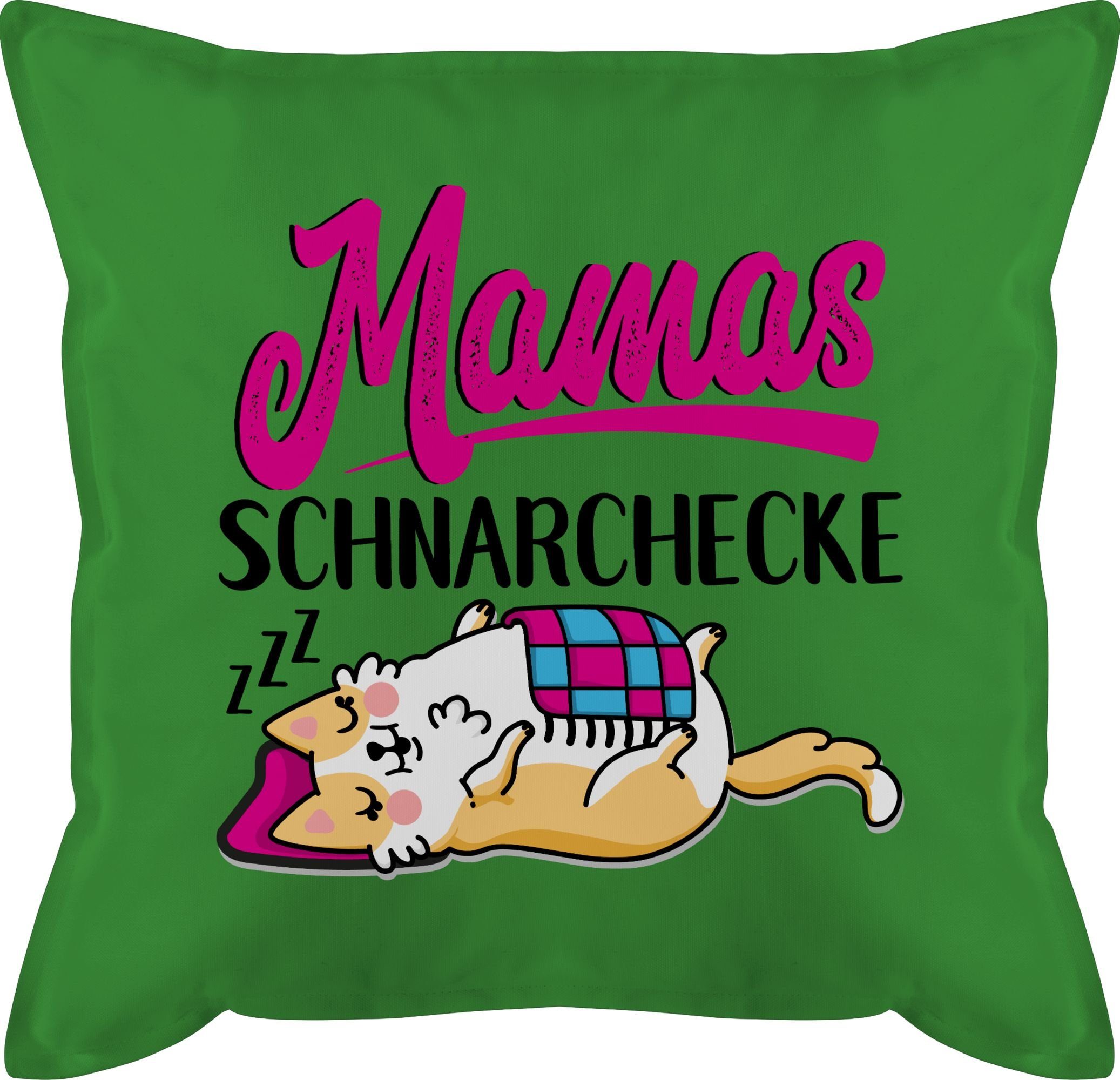 Shirtracer Dekokissen Mamas Schnarchecke - schwarz/fuchsia, Muttertagsgeschenk 3 Grün