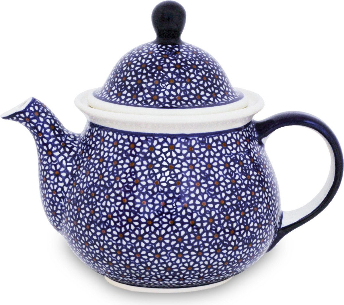 Bunzlauer Keramik Teekanne 1,7 L Teekanne – große klassische Ausführung in Tulpenform, Dekor 120, 1,70 l