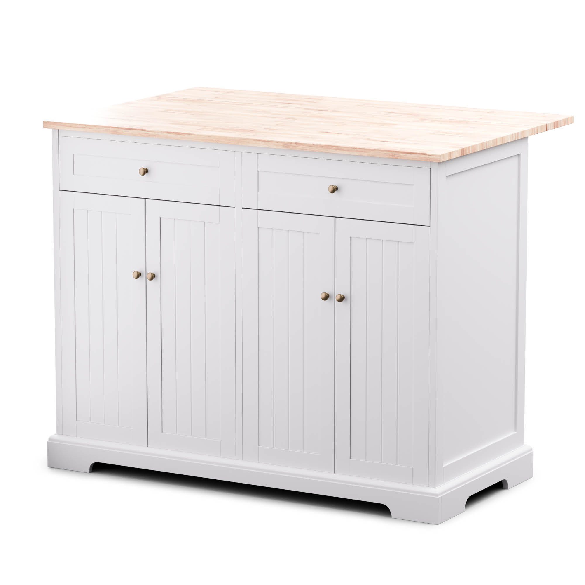 blumfeldt Spülenschrank Etsu Servierwagen (Set) Kücheninsel ausziehbare Arbeitsplatte2 Schubladen