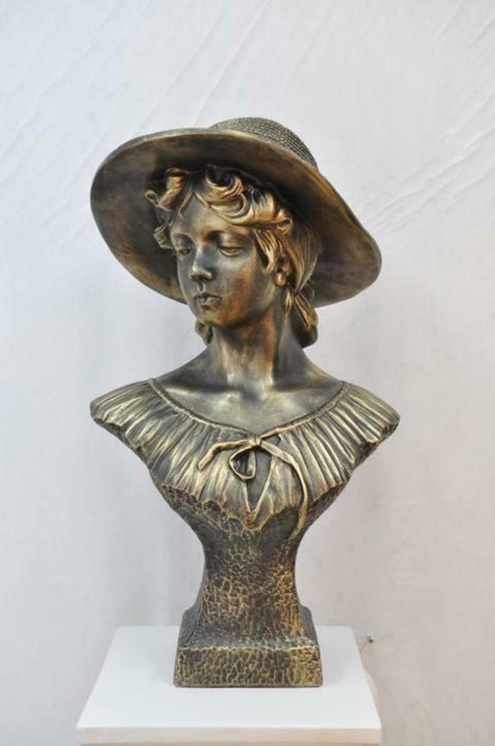 JVmoebel Skulptur Design Büste Luisa Figur Skulptur Figuren Skulpturen Statuen Gold
