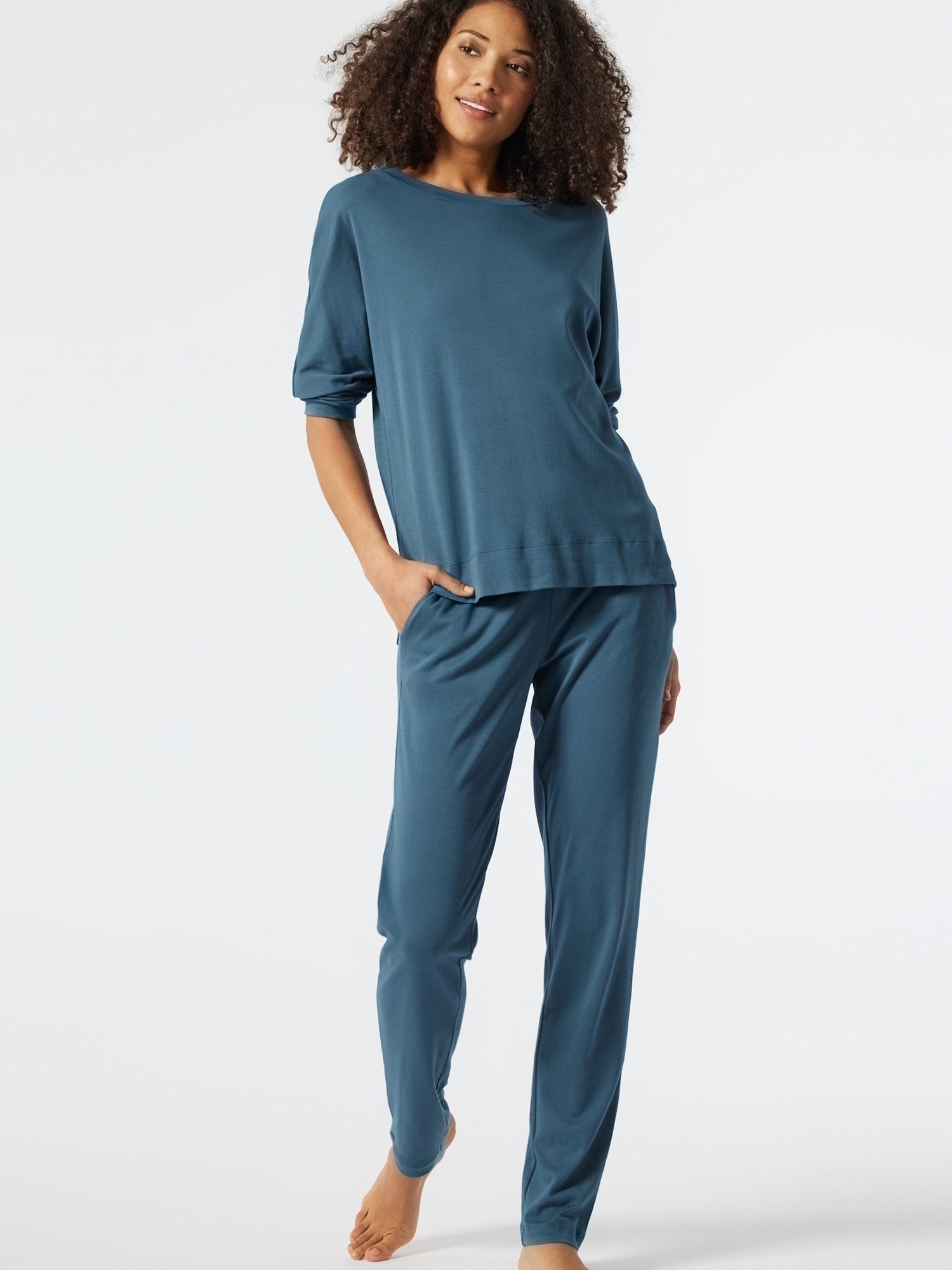 Schiesser Modern Pyjama Blau Nightwear