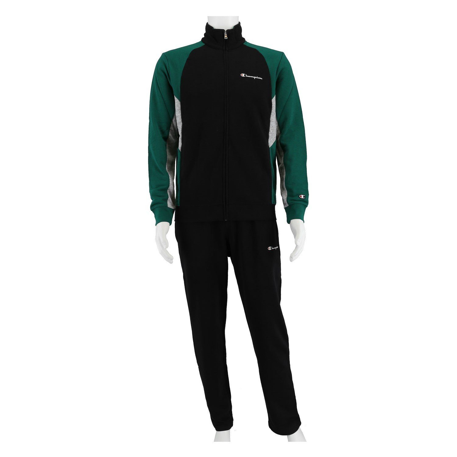 Champion Trainingsanzug Schriftzug (Jacke & Hose) dunkelgrün/schwarz Herren günstig online kaufen