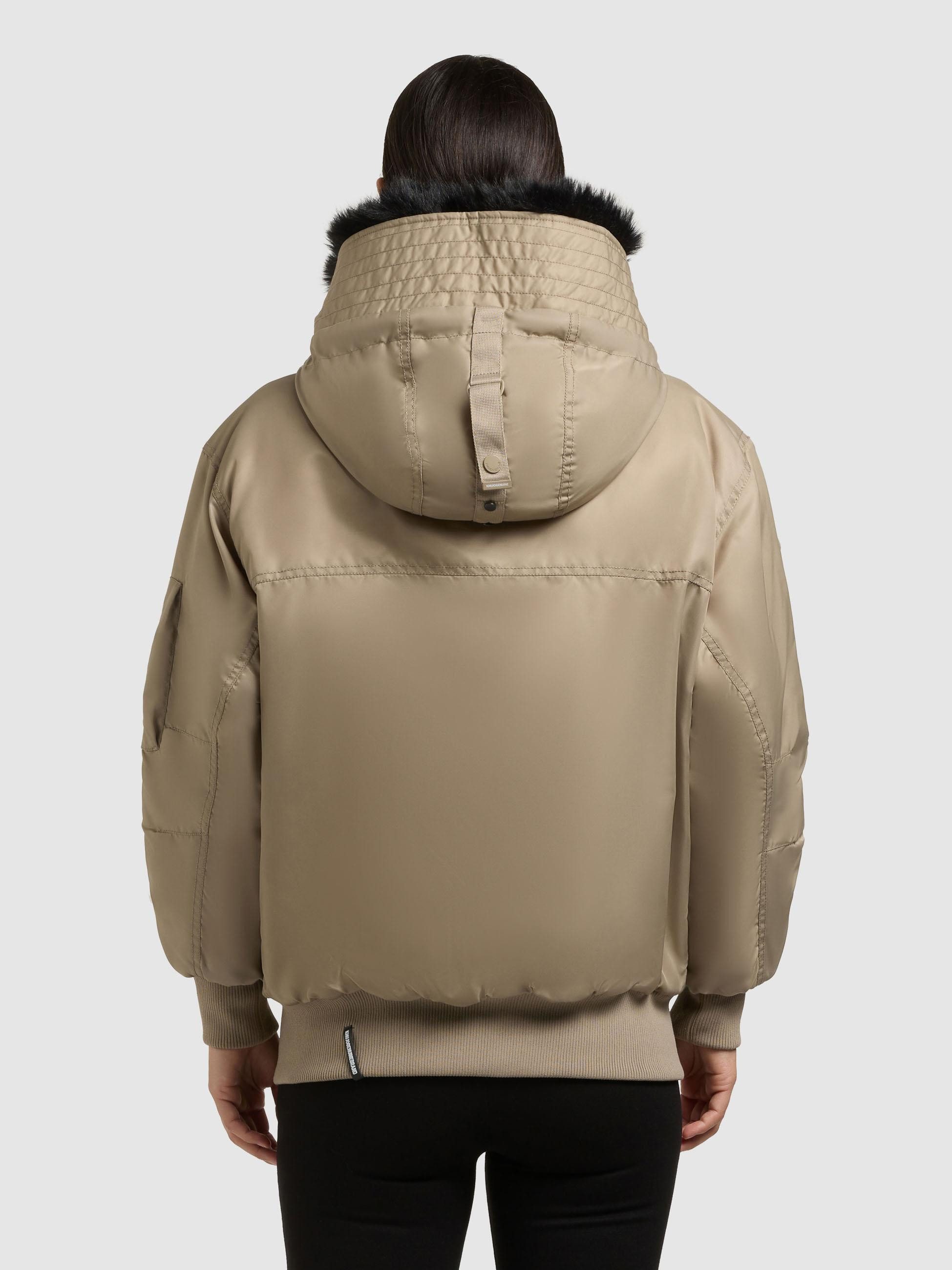 khujo Bomberjacke Cela Oversize Winterjacke mit abnehmbarem Kunstpelz-Besatz