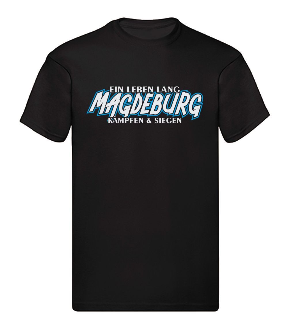 G-graphics T-Shirt Ein Leben lang – MAGDEBURG – kämpfen & siegen (1-tlg) Herren T-Shirt mit einem Motiv für den echten Fan