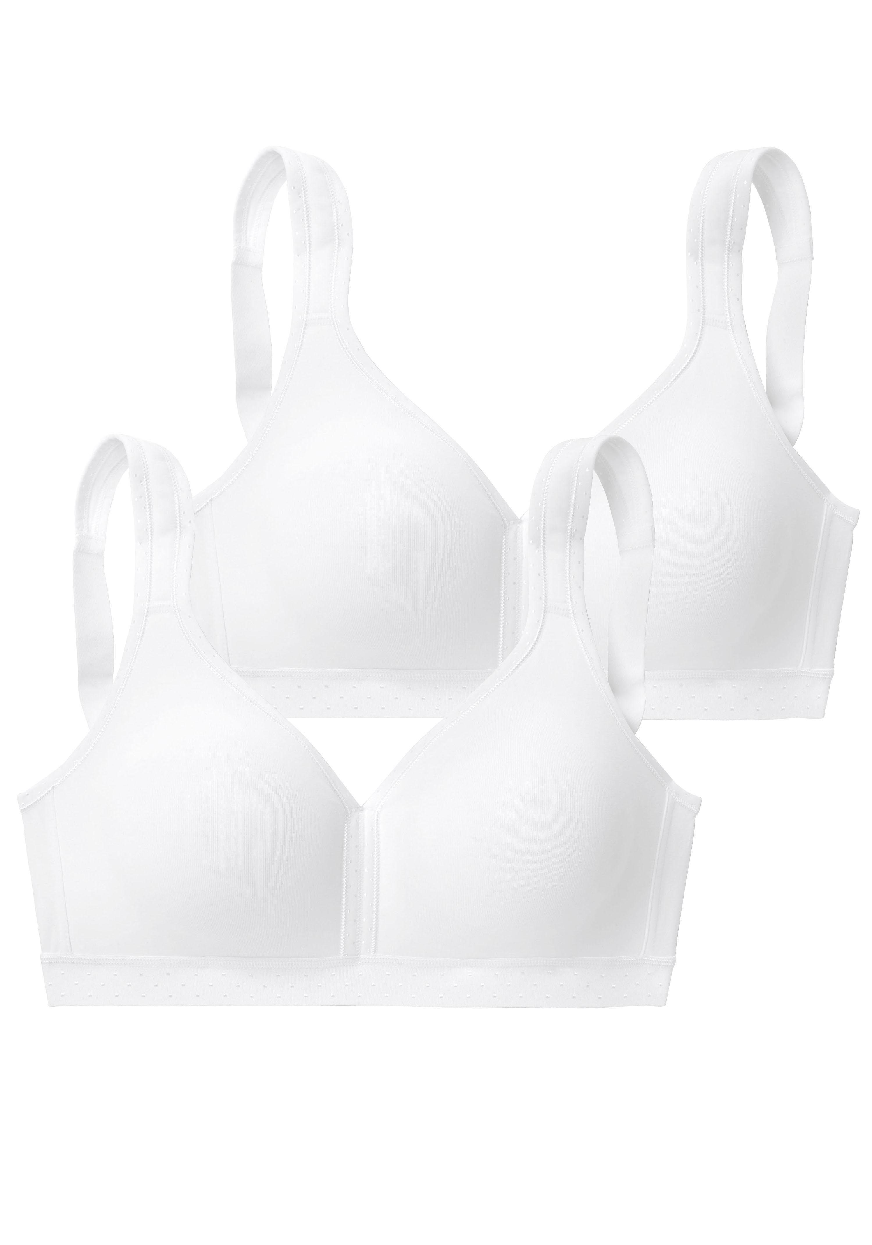 petite fleur by Lascana Entlastungs-BH, BH ohne Bügel, Baumwoll-BH, Soft-BH (Packung, 2 Stück) mit breiten Trägern, große Größen, bequemer BH – Bild 2 von 5