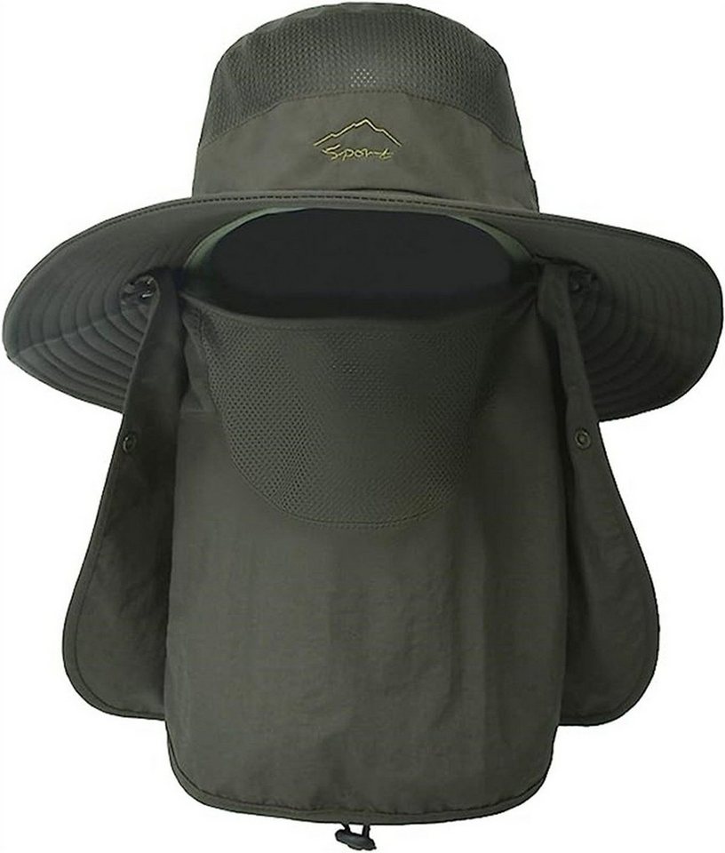 feinlux Sonnenhut Sonnenhut Anglerhut,Sonnenschutz Faltbar,SafariHut,Schlapphut (Packung, mit Gesichtsbedeckung Nackenklappe Wanderhut Sonnenhut) Geeignet zum Angeln, Wandern, Jagen, Camping, Radfahren, Bergsteigen