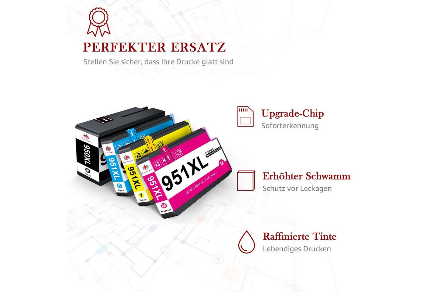 Thumbnail - Toner Kingdom für HP 950XL 951XL Officejet Pro 8110 8600 251dw Tintenpatrone (4-tlg)