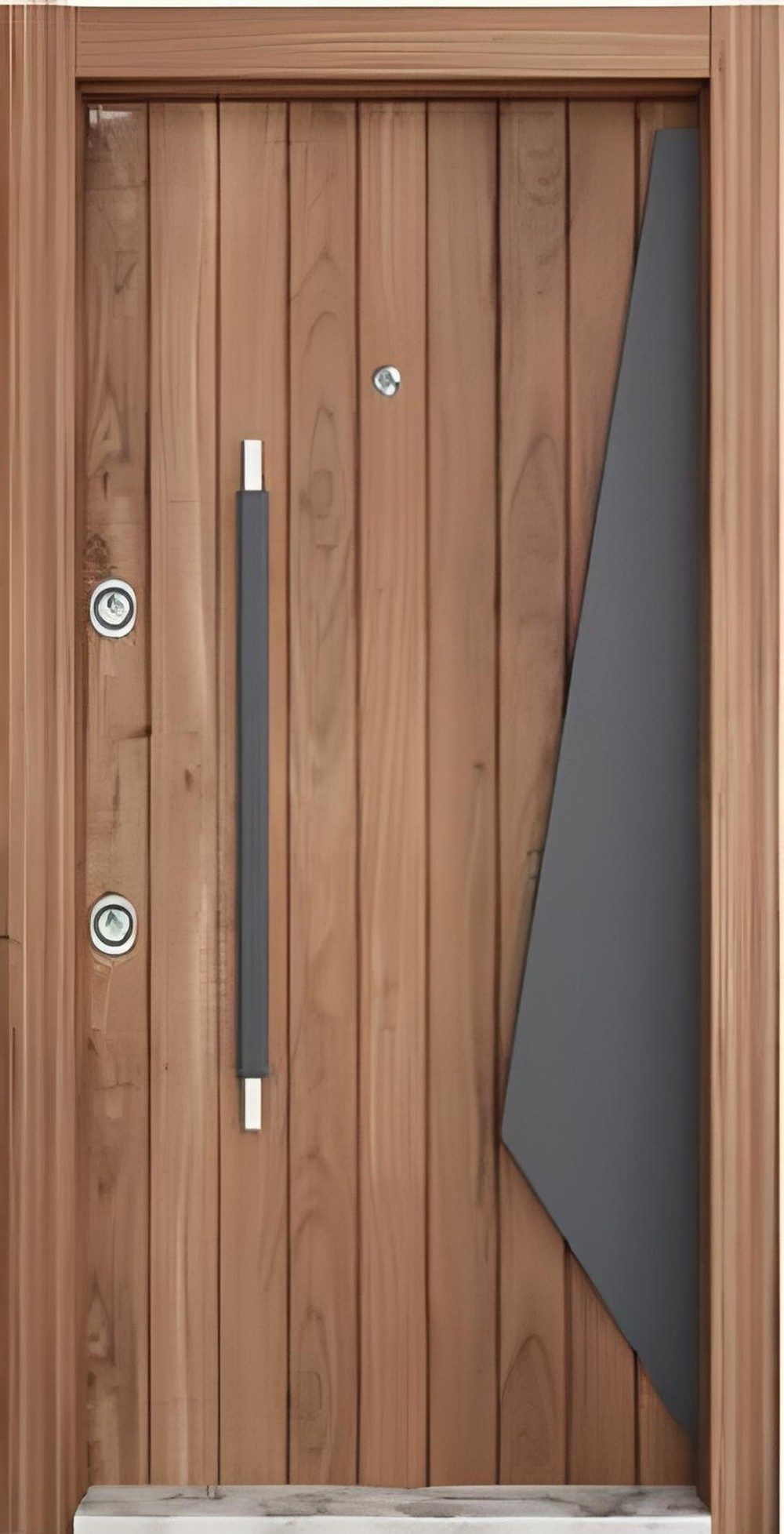 JVmoebel Haustür Braune Designer-Wohnungstür aus Aluminium mit Satin-Finish (1-St), Made in Europa