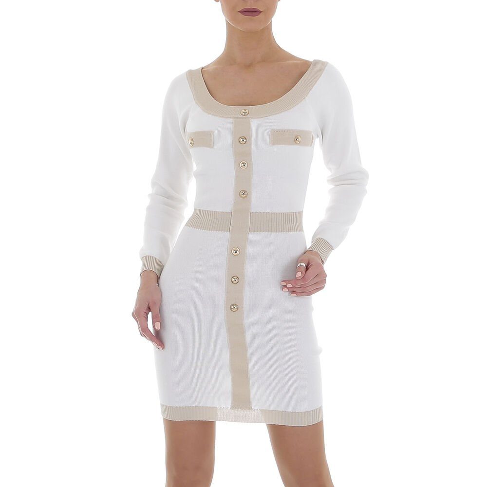 Ital-Design Strickkleid Damen Freizeit Pencil Knopfleiste günstig online kaufen