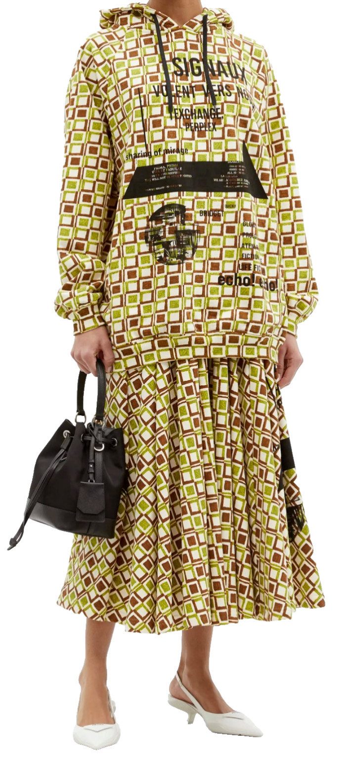 PRADA Kapuzensweatjacke Signaux geometrischen Muster Jacke Signaux Geometric-Print