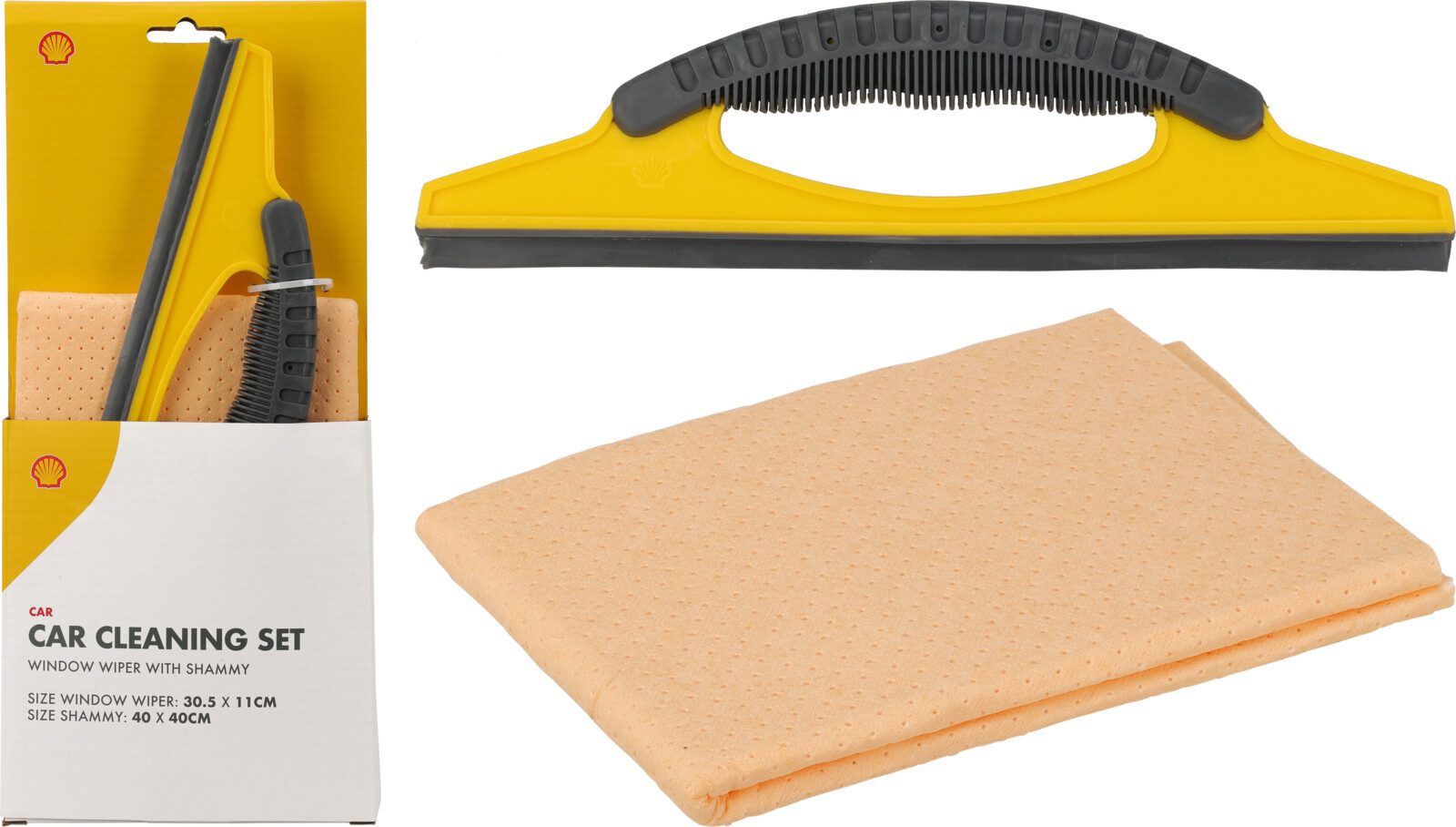 Koopman Wasserabzieher Auto Reinigungstuch 2 Tlg. Set Abzieher Gelb Scheibenreinigung, (Stück, 1-St., Packung), 2tlg, Ledertuch, Abzieher, Auto Reinigungs Set