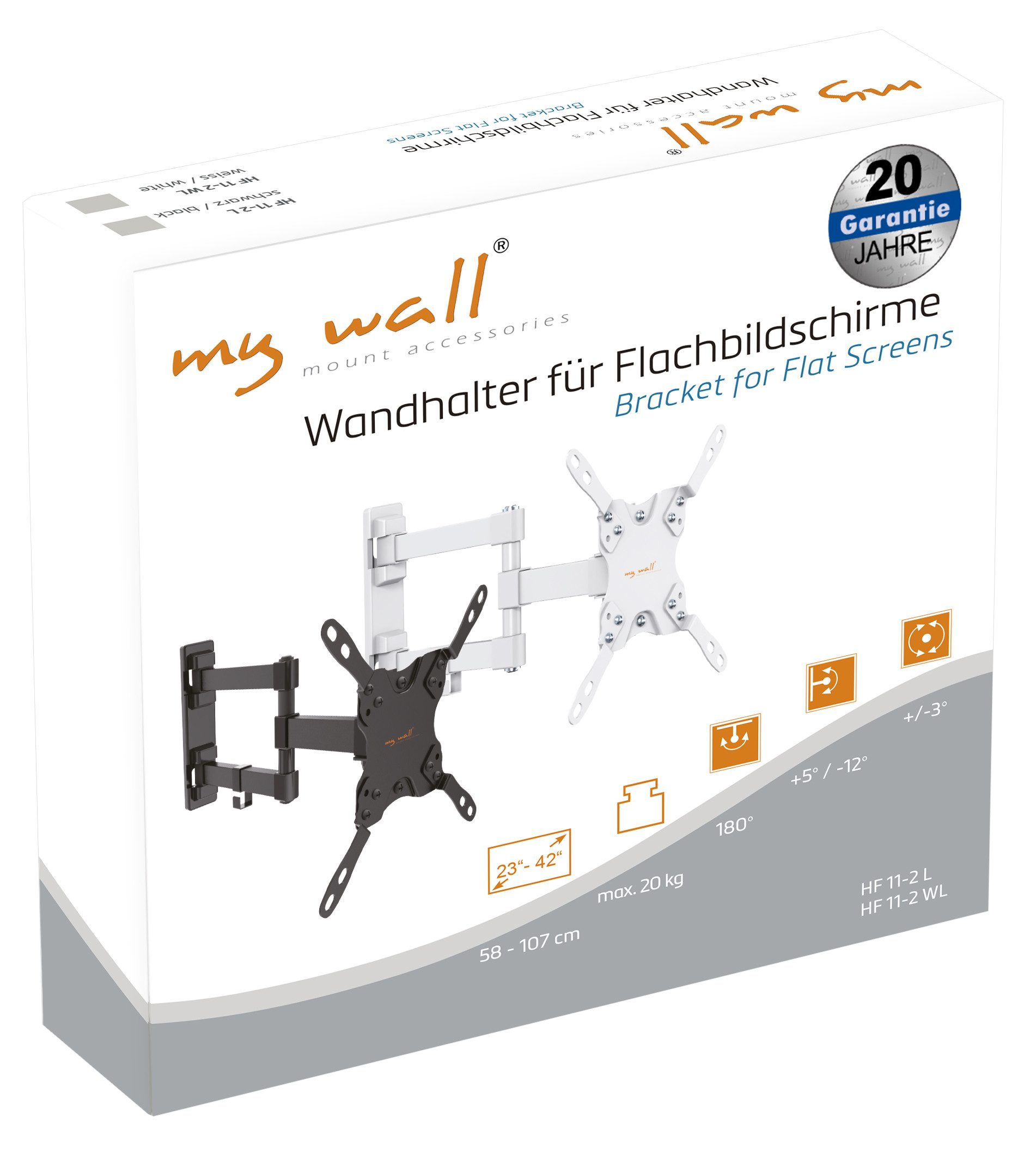 my wall TV-Wandhalterung HF11-2WL, (bis 42 Zoll, Wandhalter für Flachbildschirme)