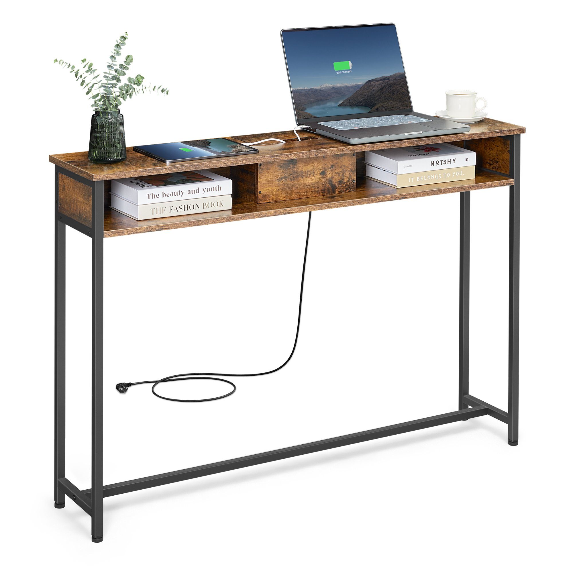 VASAGLE Konsolentisch, Beistelltisch mit 2 Fächern, schmal günstig online kaufen