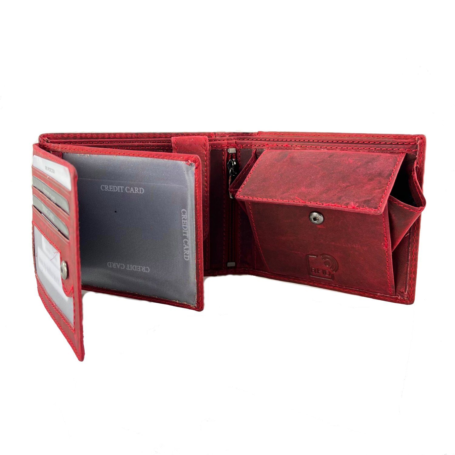 Buffalo Hill Geldbörse Büffelleder Portemonnaie, integrierter RFID-Schutz > günstig online kaufen