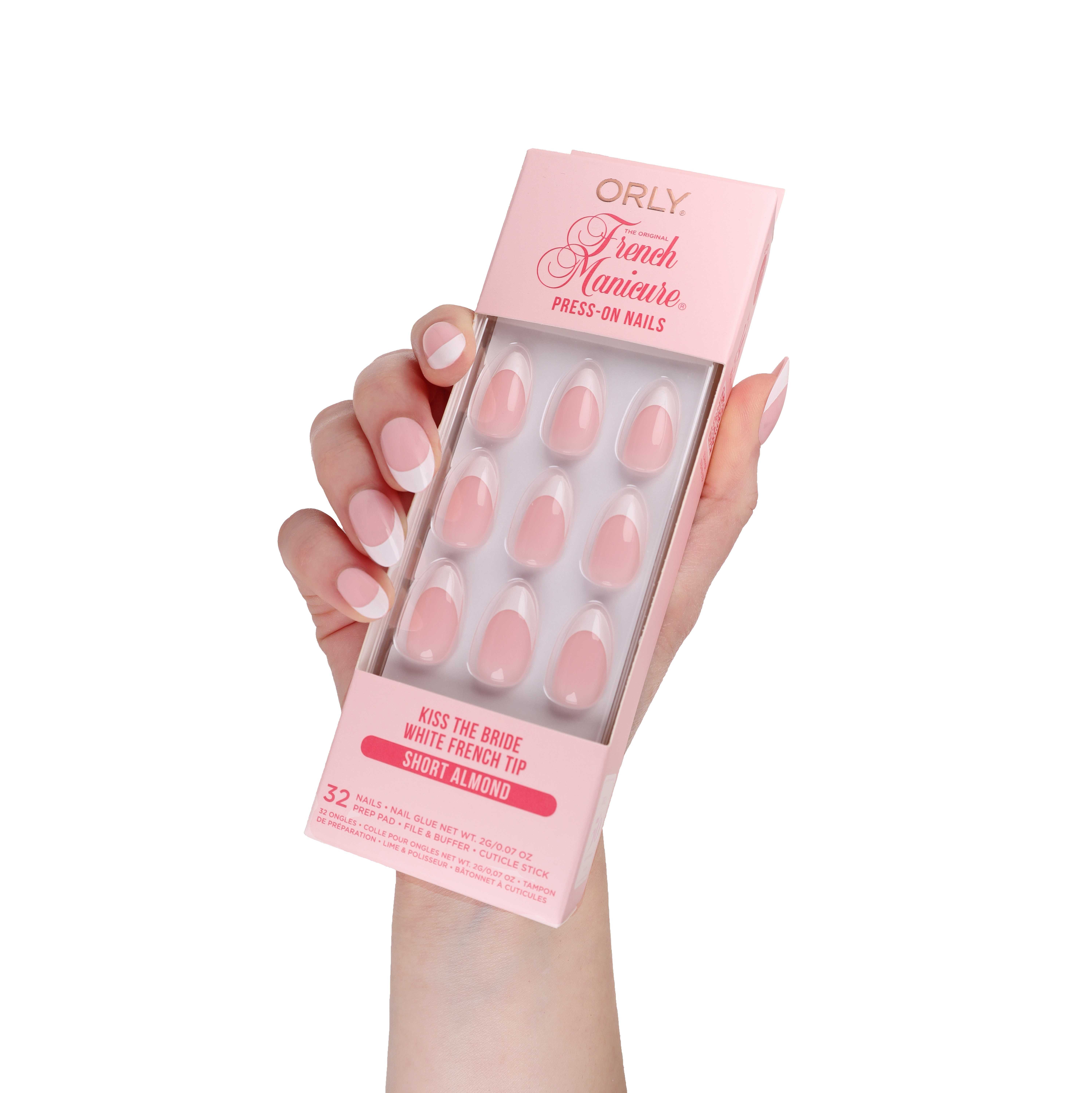 ORLY Kunstfingernägel KURZ MANDEL PRESS-ON, KISS THE BRIDE FRENCH TIP