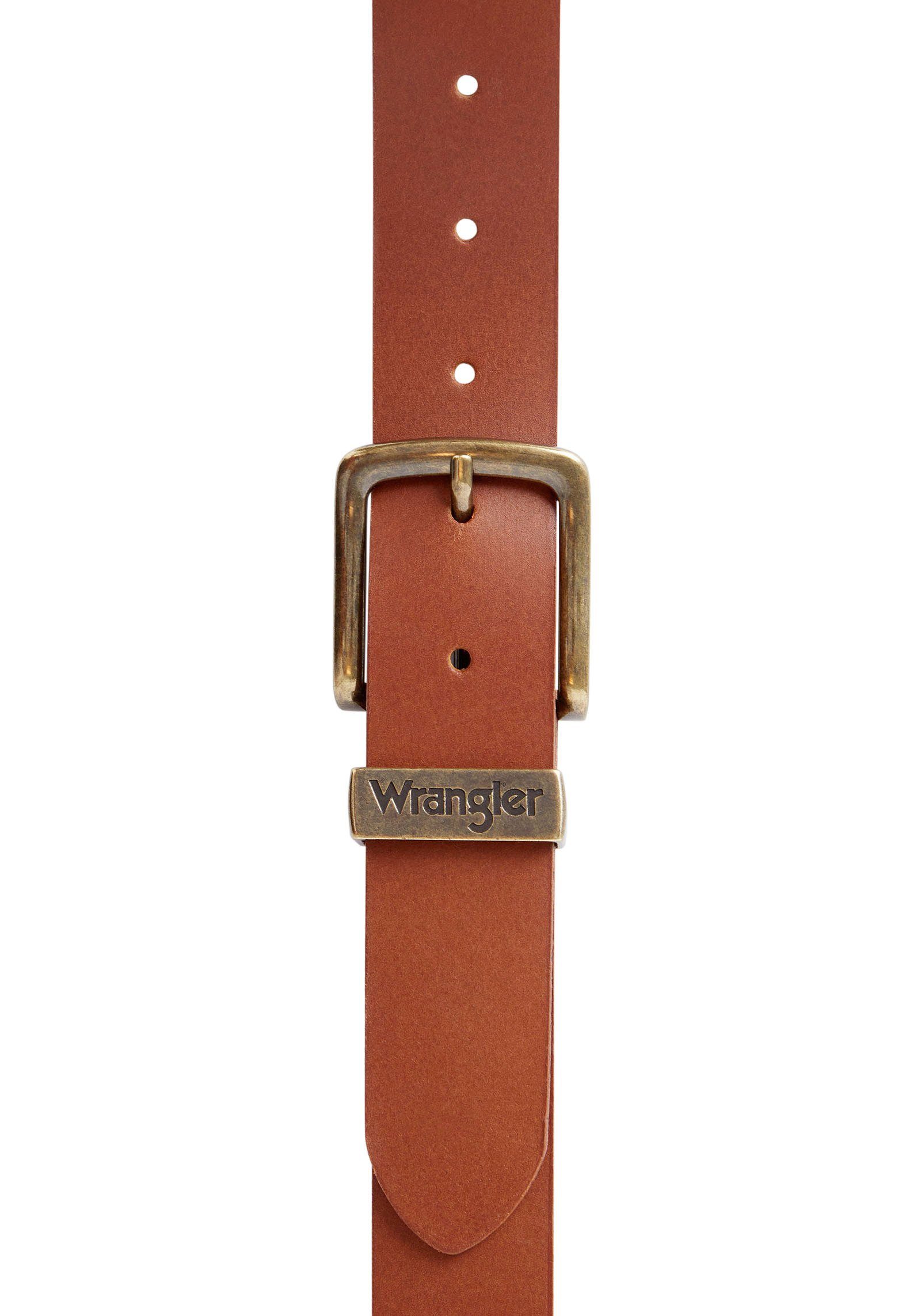 cognac METAL Ledergürtel Wrangler LOOP