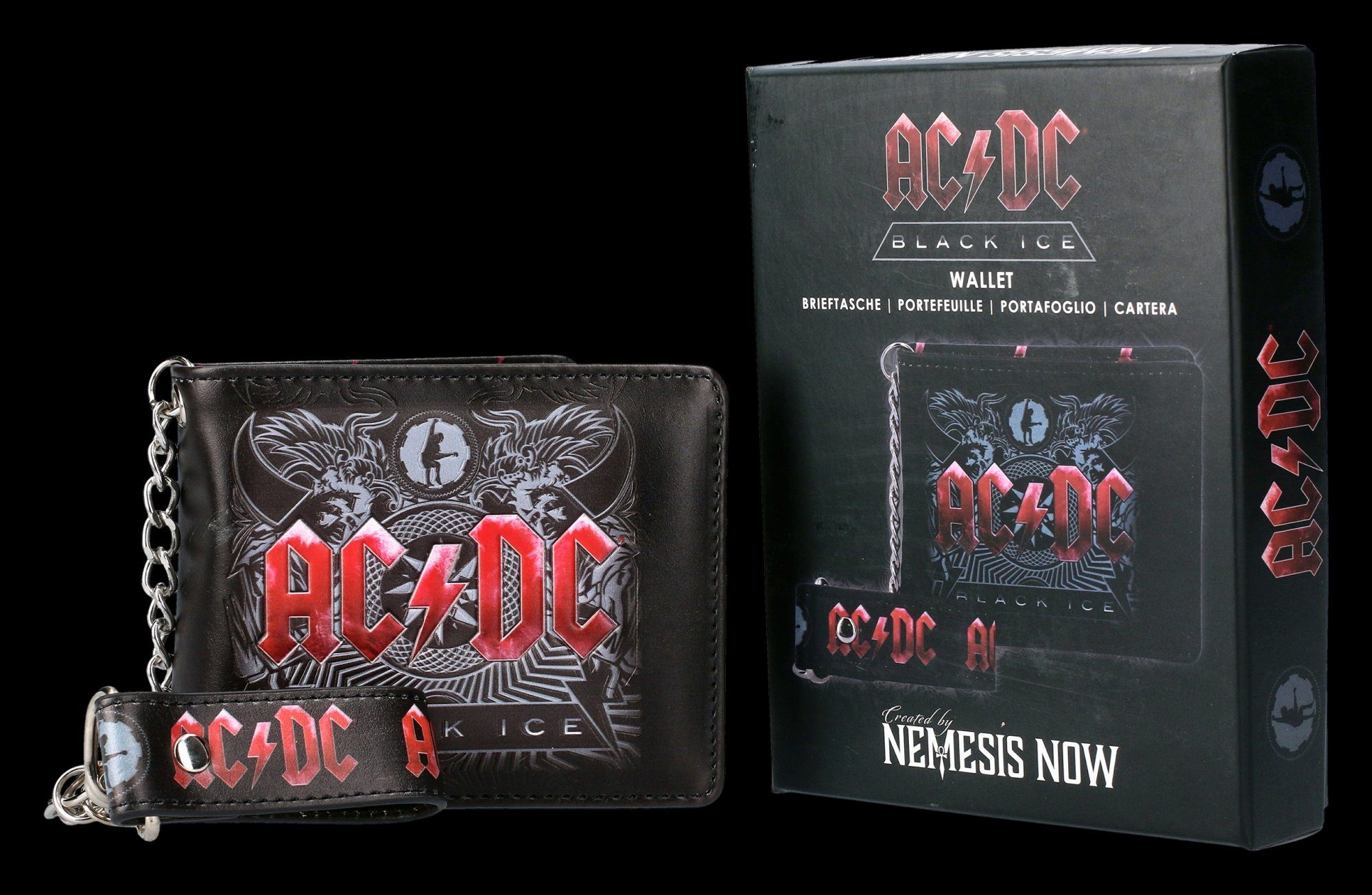 AC/DC Ice Geldbeutel Metall Shop Geldbörse Figuren - GmbH Merchandise Geldbörse Black -