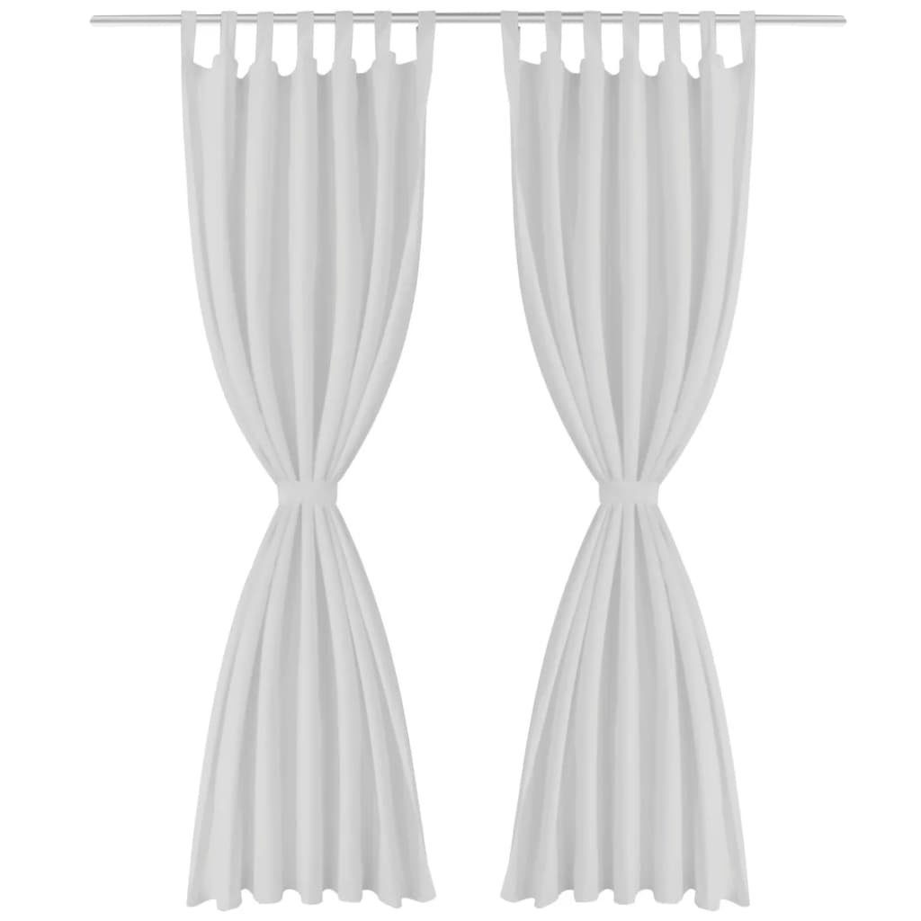 2-teilig vidaXL, 140 Schlaufen Gardine Vorhänge aus x Gardienen 175 cm Weiß, Gardinen Satin