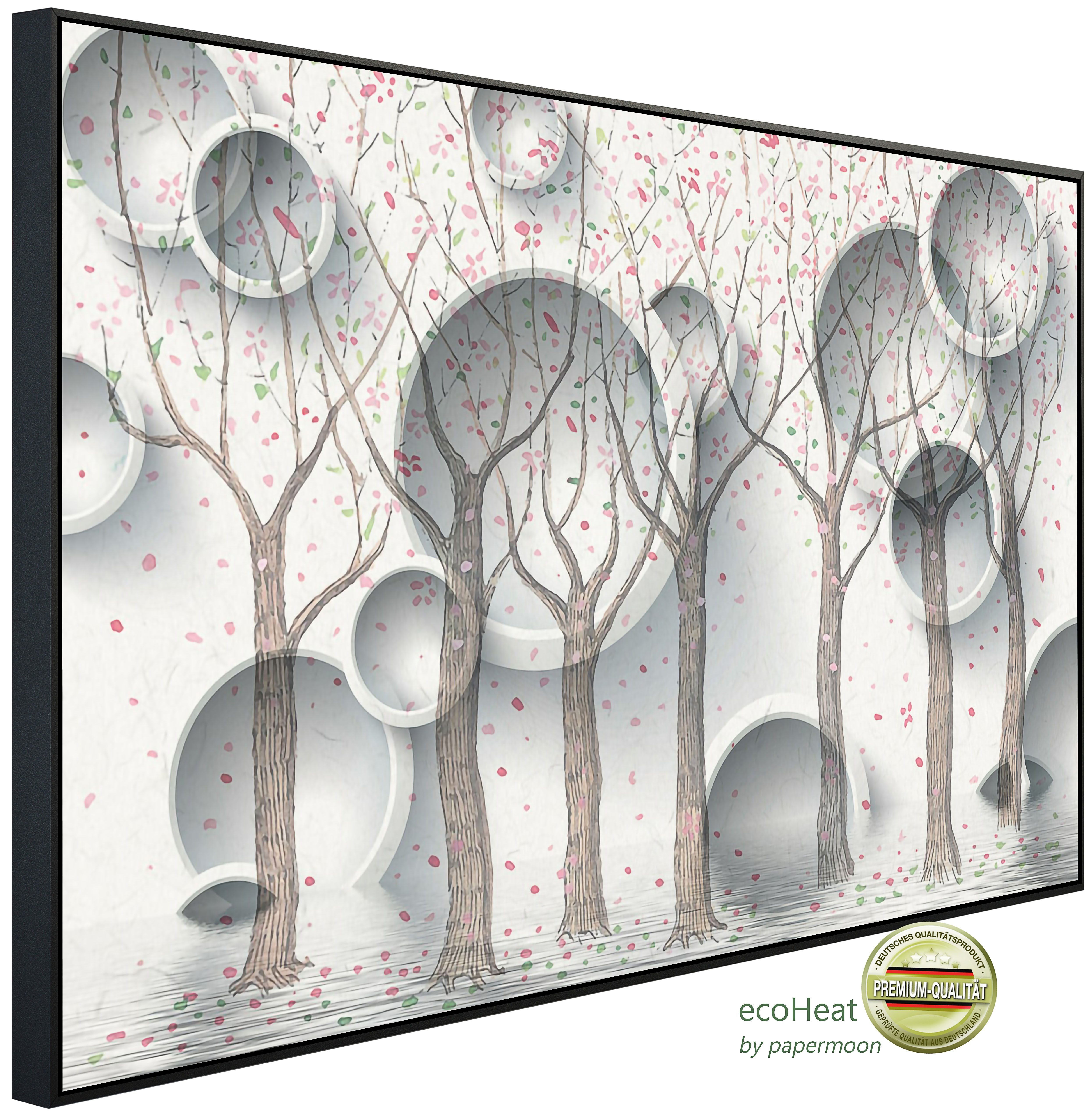 Papermoon Infrarotheizung INFRAROT-BILD-HEIZUNG, Muster mit Bäumen, TÜV-Rheinland/GS zertifiziert, angenehme Strahlungswärme