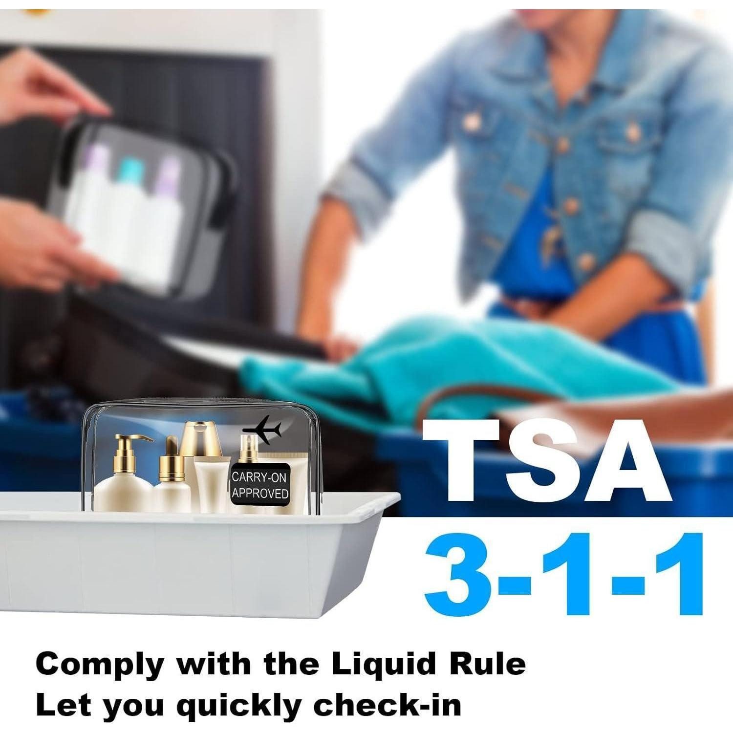 LuxusKollektion Kosmetiktasche Kulturtasche Kosmetiktasche Transparent PVC TSA 3 Stück Q-3pc