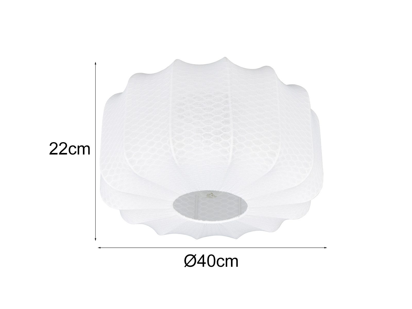 Reality Leuchten LED Deckenleuchte, Dimmfunktion, LED wechselbar, über Lichtschalter in 3 Stufen dimmbar, warmweiß, Ausgefallene besondere Deckenbeleuchtung groß-e Stoff-lampe, Ø 40cm